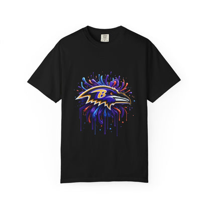 Baltimore Ravens Splatter Graphic T-Shirt, Unisex Sports Apparel, Fan Gear, Game Day Outfit, Gift for Ravens Fans