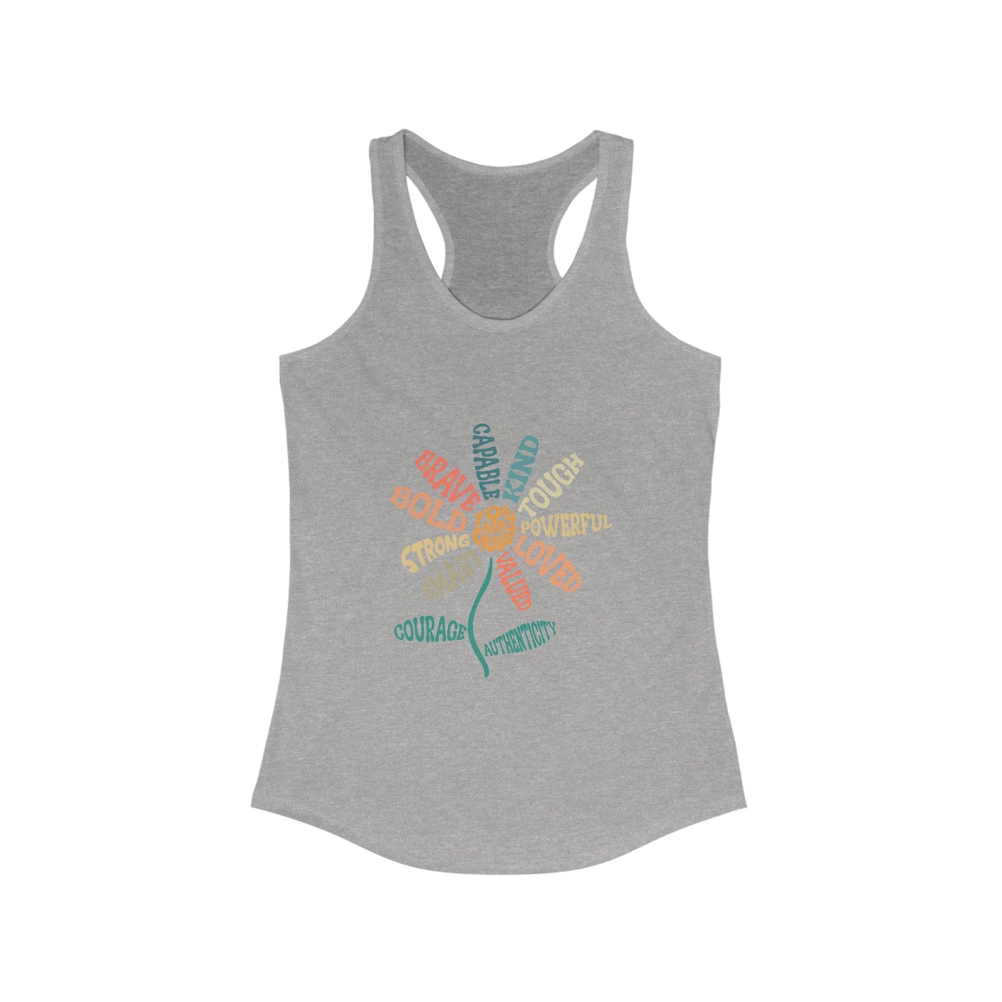 Empowering Women's Racerback Tank Top - Bold, Brave, Strong, Spiritual, Motivational Gym Wear
