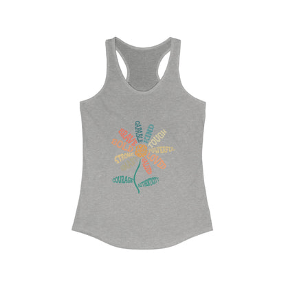 Empowering Women's Racerback Tank Top - Bold, Brave, Strong, Spiritual, Motivational Gym Wear