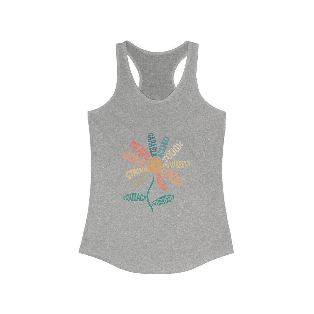 Empowering Women's Racerback Tank Top - Bold, Brave, Strong, Spiritual, Motivational Gym Wear