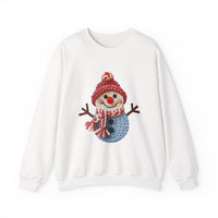 Snowman Knit Crewneck Sweatshirt — Cute Holiday Snowman Graphic