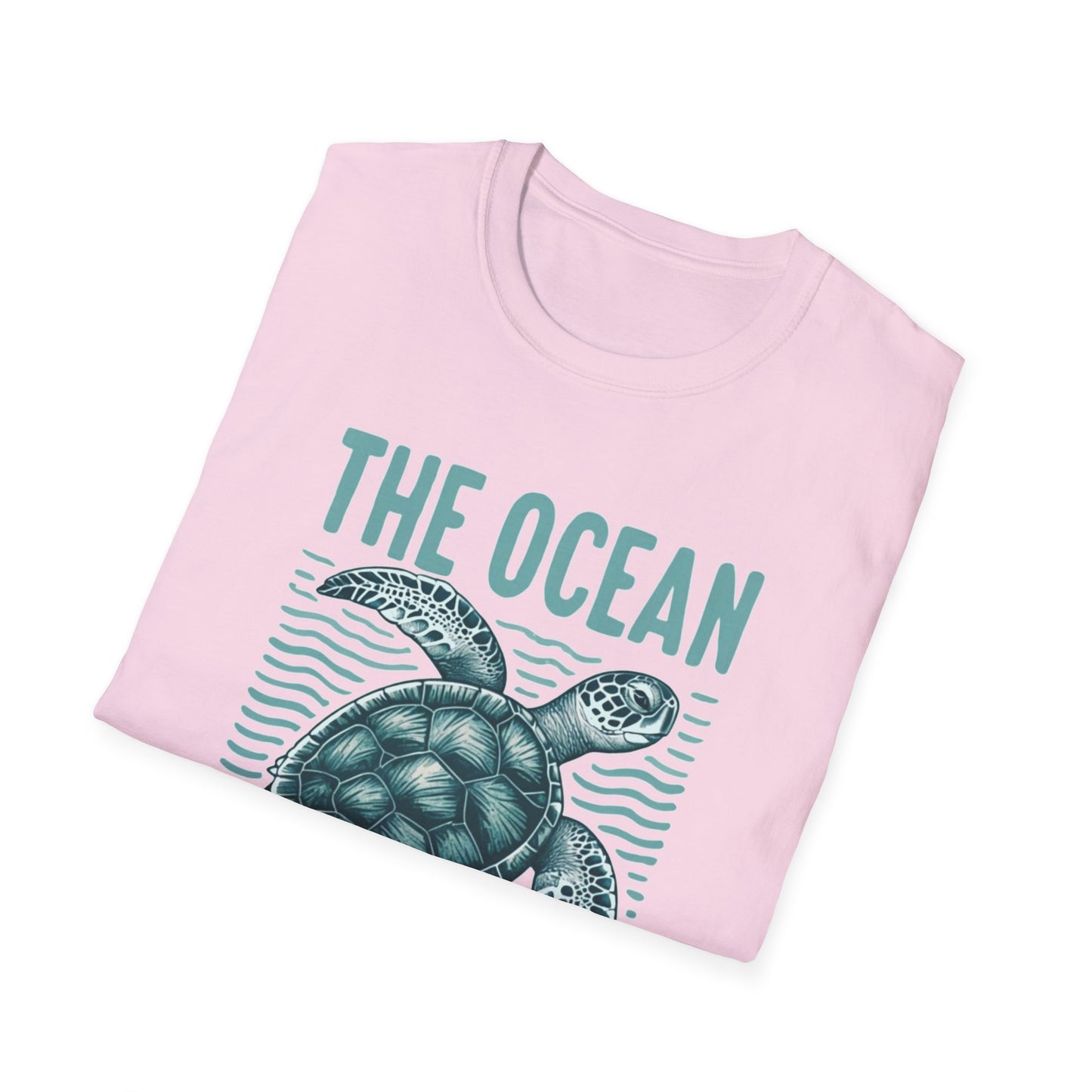 Ocean Calling Unisex Softstyle T-Shirt, Sea Turtle Tee, Beach Lover Shirt, Gift for Ocean Enthusiasts, Summer Clothing - To Be Designs