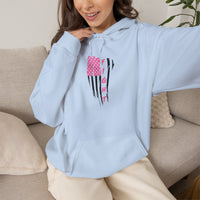 Pink and Black American Flag Graphic Hoodie