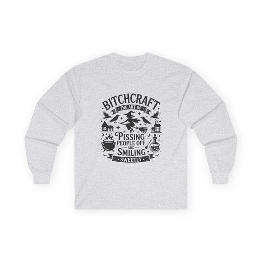 Bitchcraft Unisex Long Sleeve Tee | Funny Witchy Shirt, Gifts for Witches, Halloween Apparel, Spooky Season Wear, Casual Outfit