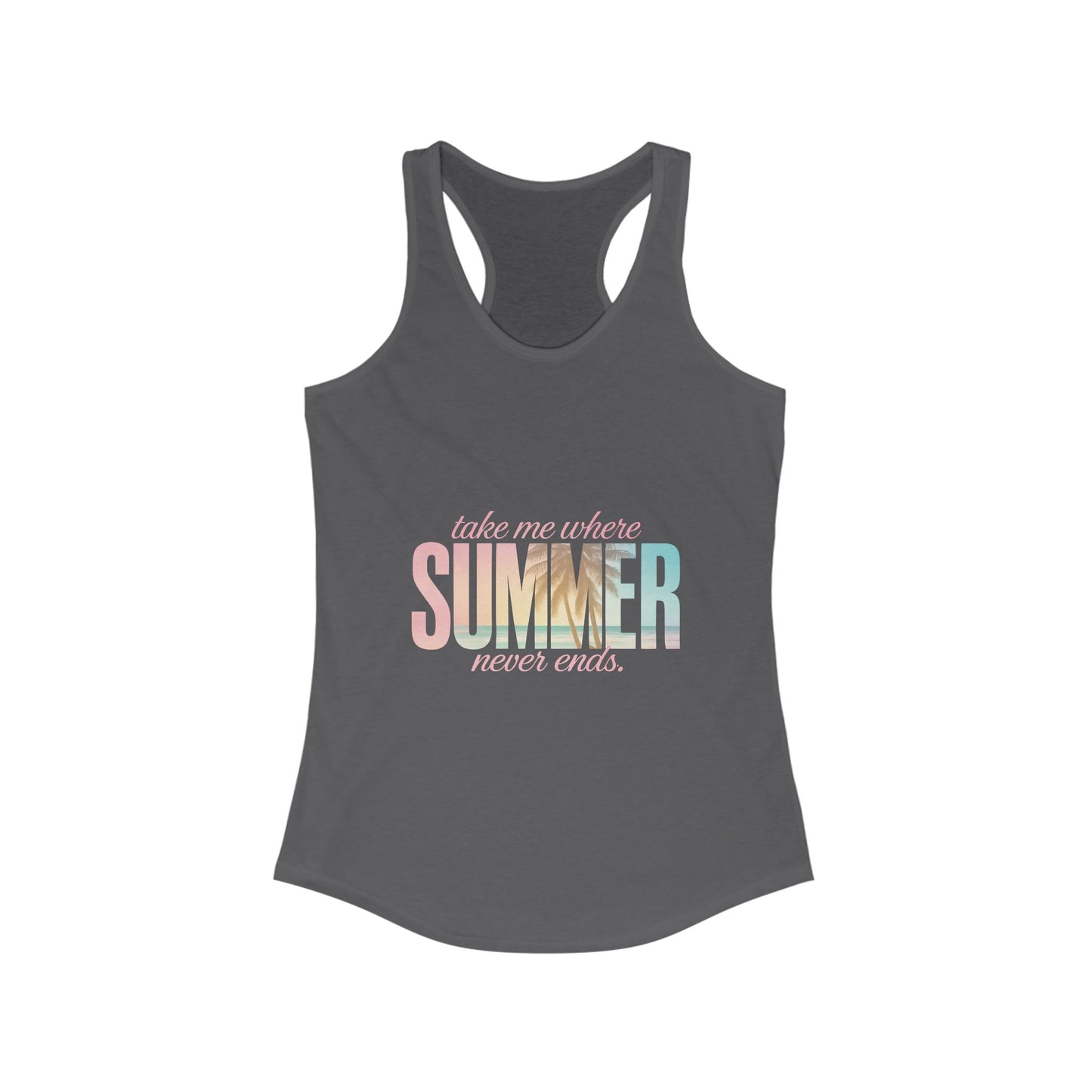 Summer Vibes Racerback Tank, Women's Workout Shirt, Vacation Top, Festival Sleeveless Tee, Beachwear Tank - To Be Designs