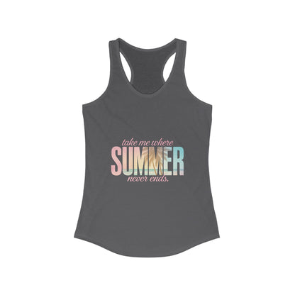 Summer Vibes Racerback Tank, Women's Workout Shirt, Vacation Top, Festival Sleeveless Tee, Beachwear Tank - To Be Designs