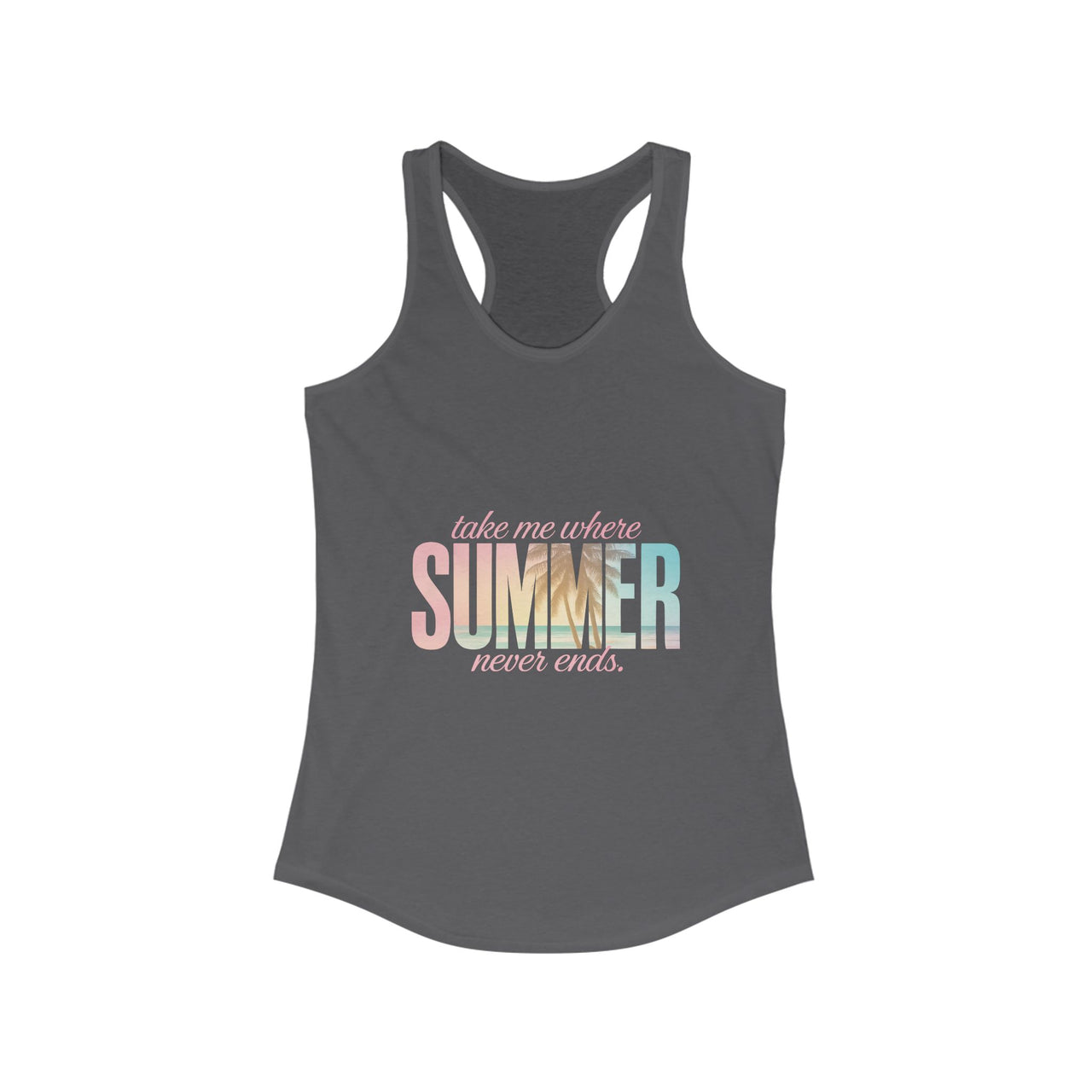 Summer Vibes Racerback Tank, Women's Workout Shirt, Vacation Top, Festival Sleeveless Tee, Beachwear Tank - To Be Designs