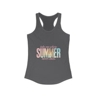 Summer Vibes Racerback Tank, Women's Workout Shirt, Vacation Top, Festival Sleeveless Tee, Beachwear Tank - To Be Designs