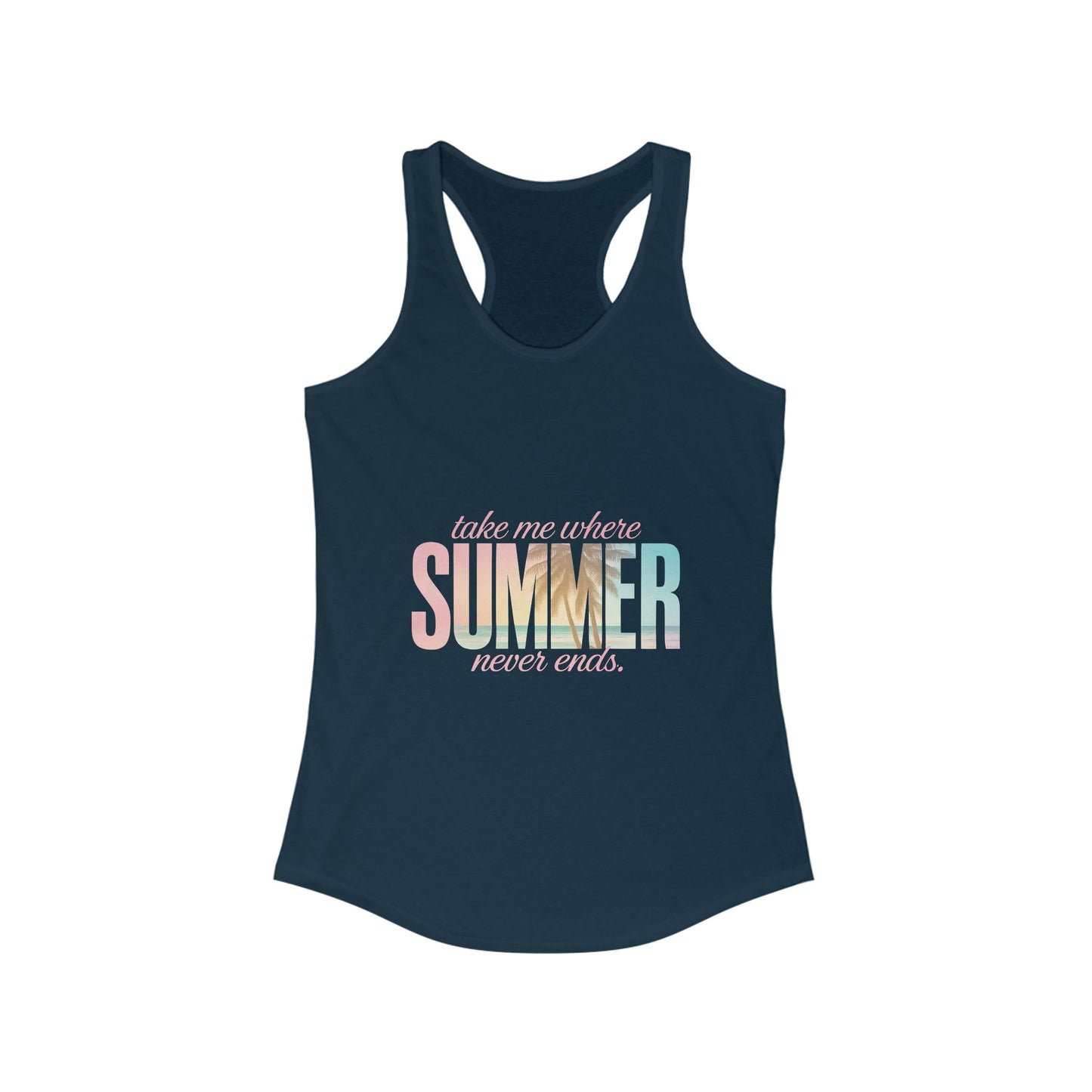 Summer Vibes Racerback Tank, Women's Workout Shirt, Vacation Top, Festival Sleeveless Tee, Beachwear Tank - To Be Designs