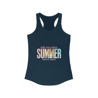 Summer Vibes Racerback Tank, Women's Workout Shirt, Vacation Top, Festival Sleeveless Tee, Beachwear Tank - To Be Designs