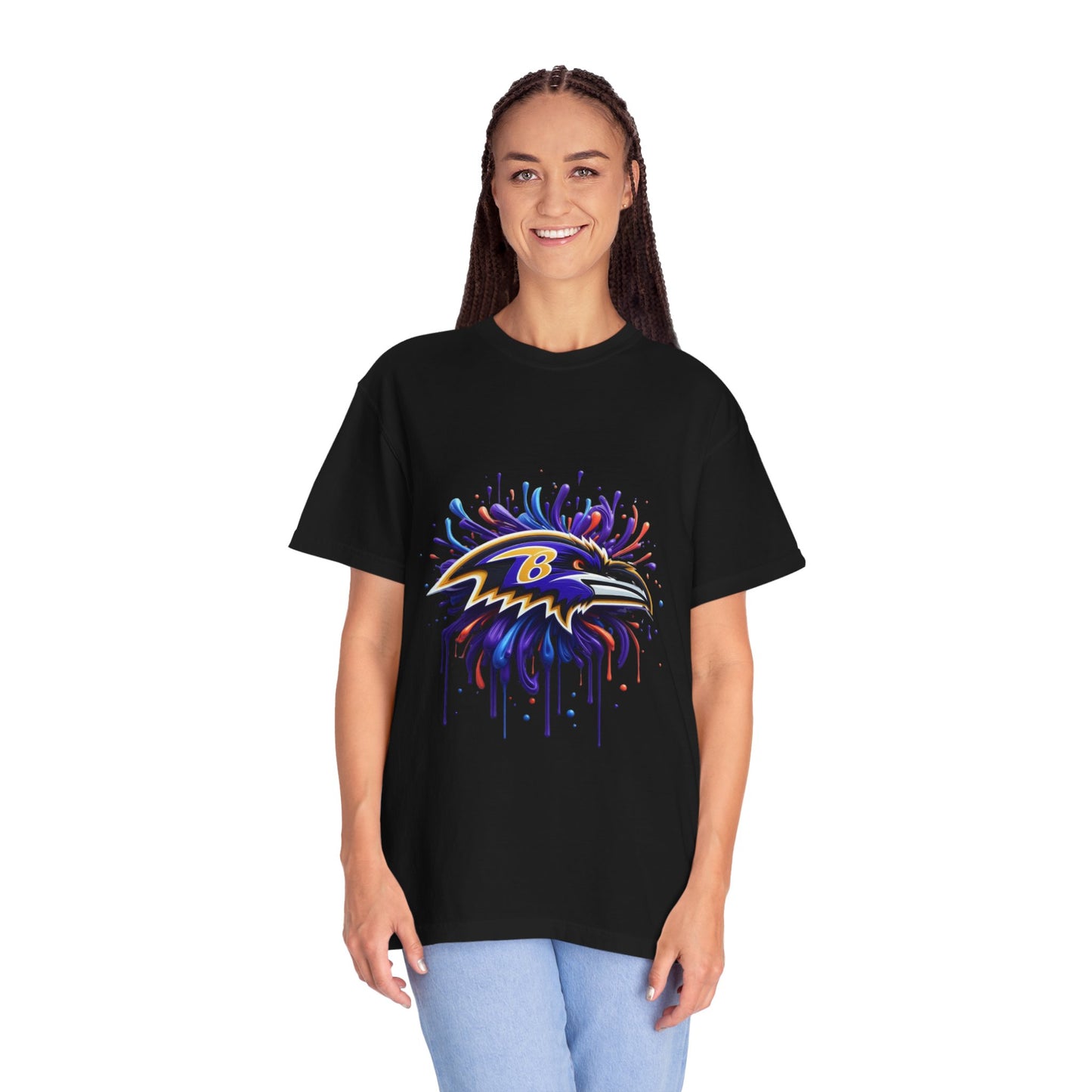 Baltimore Ravens Splatter Graphic T-Shirt, Unisex Sports Apparel, Fan Gear, Game Day Outfit, Gift for Ravens Fans