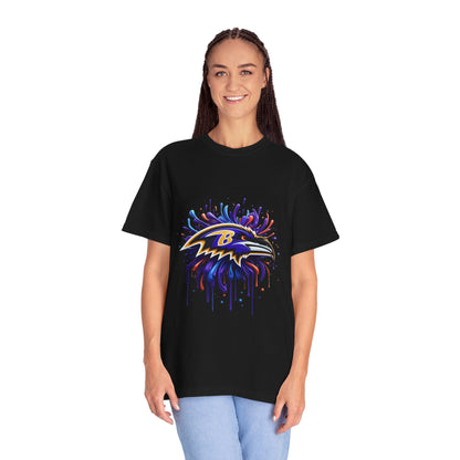 Baltimore Ravens Splatter Graphic T-Shirt, Unisex Sports Apparel, Fan Gear, Game Day Outfit, Gift for Ravens Fans