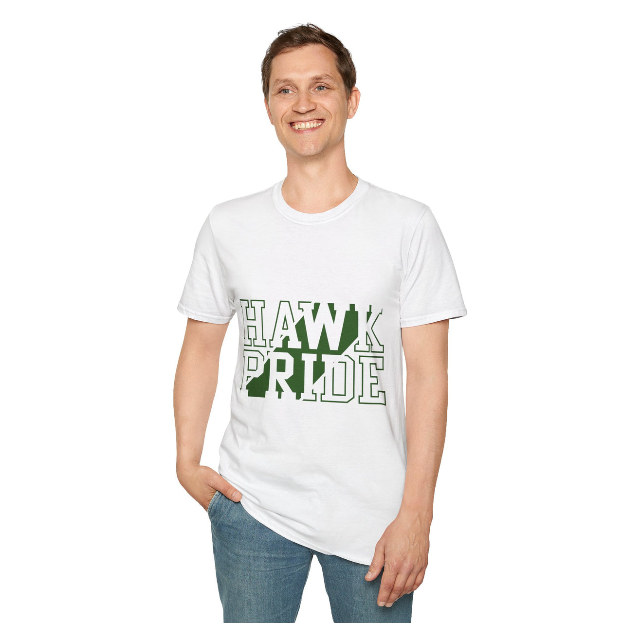 Hawk Pride Unisex T-Shirt, Softstyle Tee for School Spirit, College Apparel, Gifts for Graduates, Casual Wear
