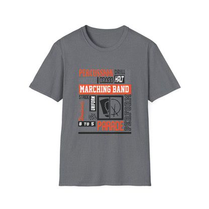Marching Band Unisex Softstyle T-Shirt, Music Lover Tee, Drum Corps Apparel, Band Performance Shirt, Gift for Musicians, Marching [...] - To Be Designs
