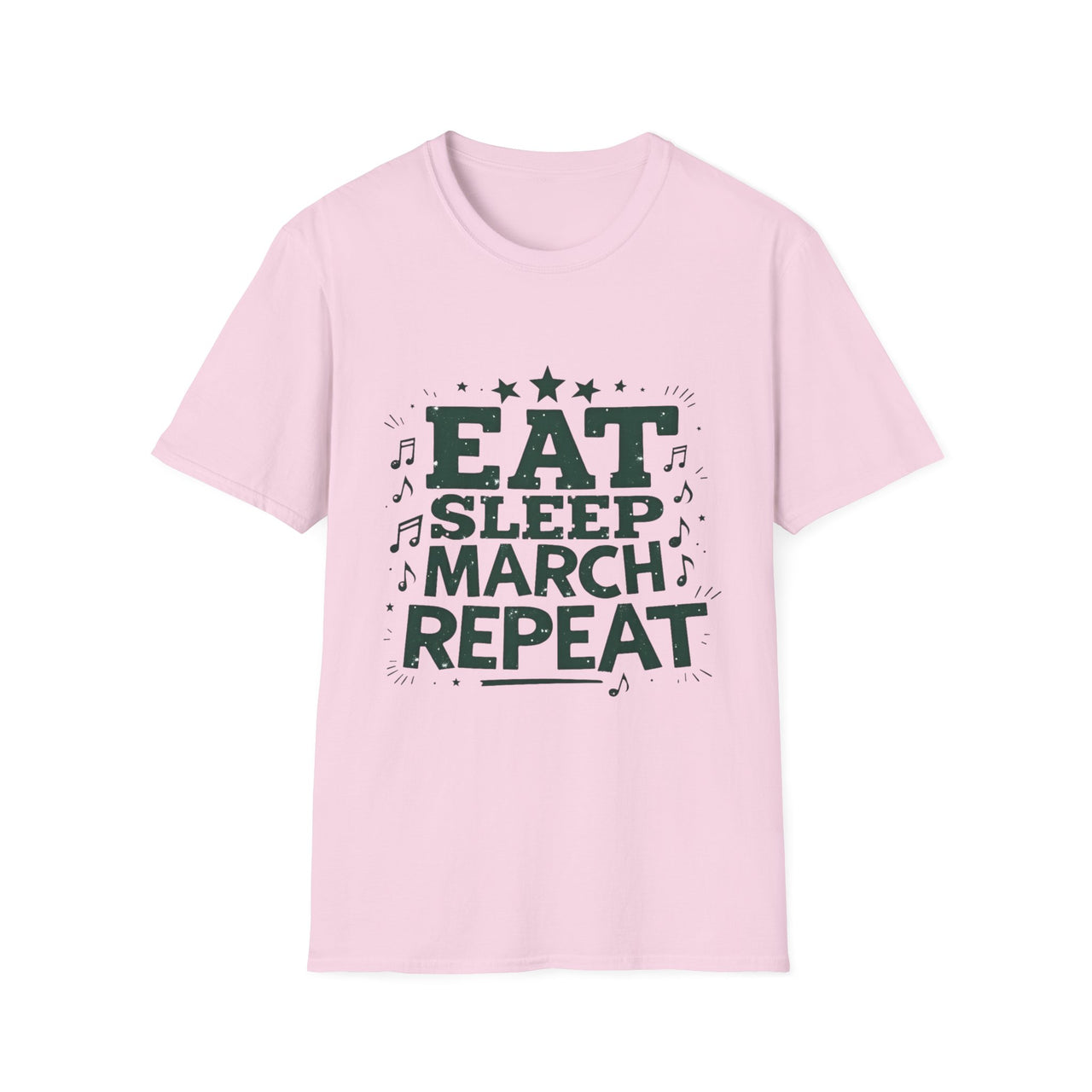 Marching Band Unisex T-Shirt - Eat Sleep March Repeat Design