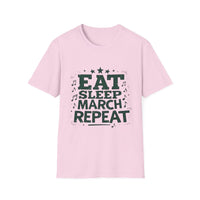 Marching Band Unisex T-Shirt - Eat Sleep March Repeat Design