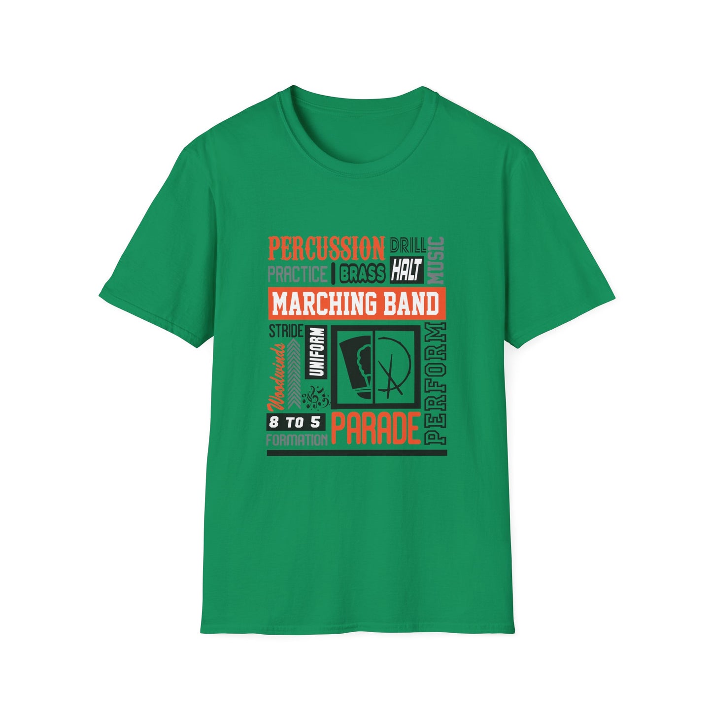 Marching Band Unisex Softstyle T-Shirt, Music Lover Tee, Drum Corps Apparel, Band Performance Shirt, Gift for Musicians, Marching [...] - To Be Designs