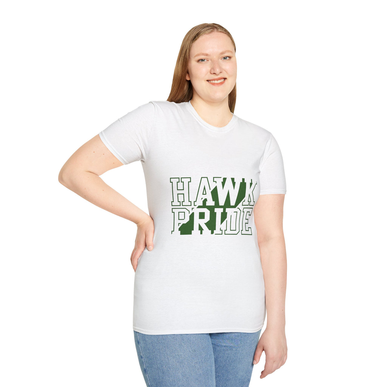 Hawk Pride Unisex T-Shirt, Softstyle Tee for School Spirit, College Apparel, Gifts for Graduates, Casual Wear