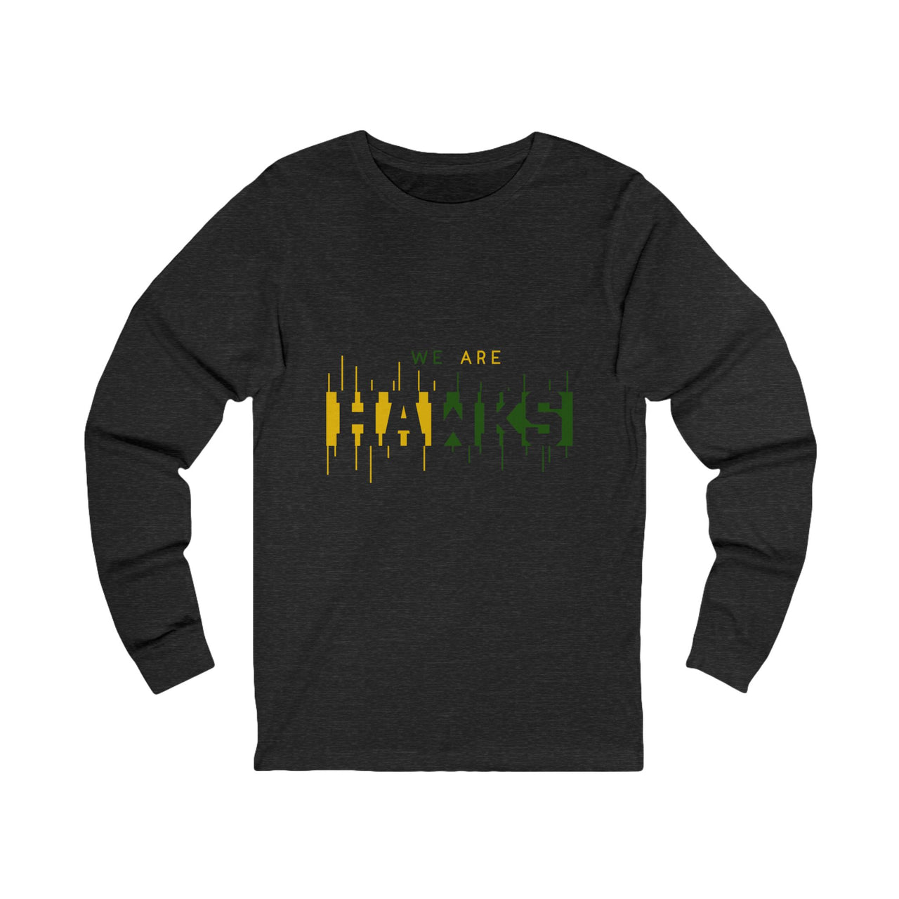 Unisex Jersey Long Sleeve Tee: We Are Hawks, Perfect for Game Day, Sports Fans, Gifts, Tailgate Parties, Everyday Wear