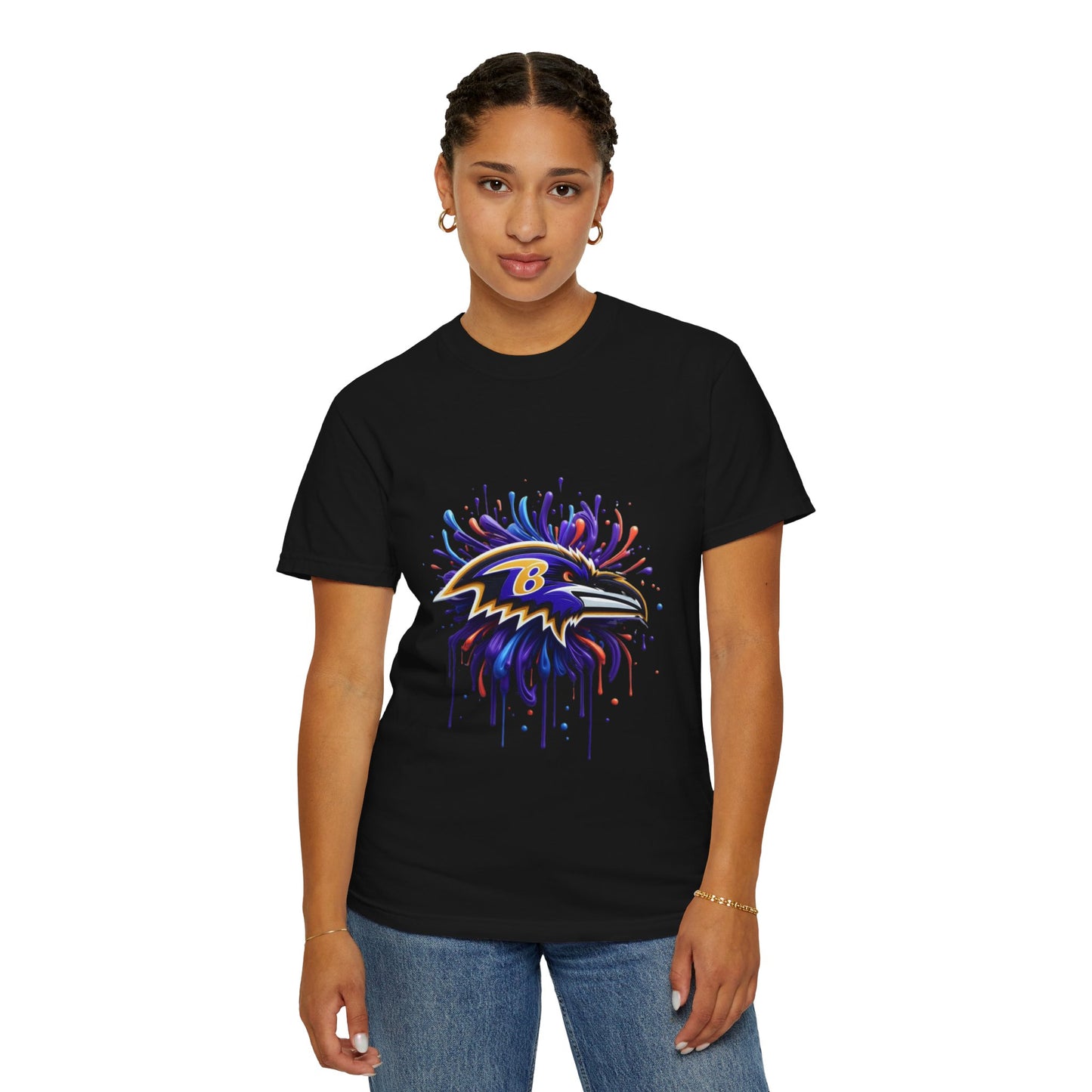 Baltimore Ravens Splatter Graphic T-Shirt, Unisex Sports Apparel, Fan Gear, Game Day Outfit, Gift for Ravens Fans