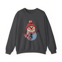 Snowman Knit Crewneck Sweatshirt — Cute Holiday Snowman Graphic