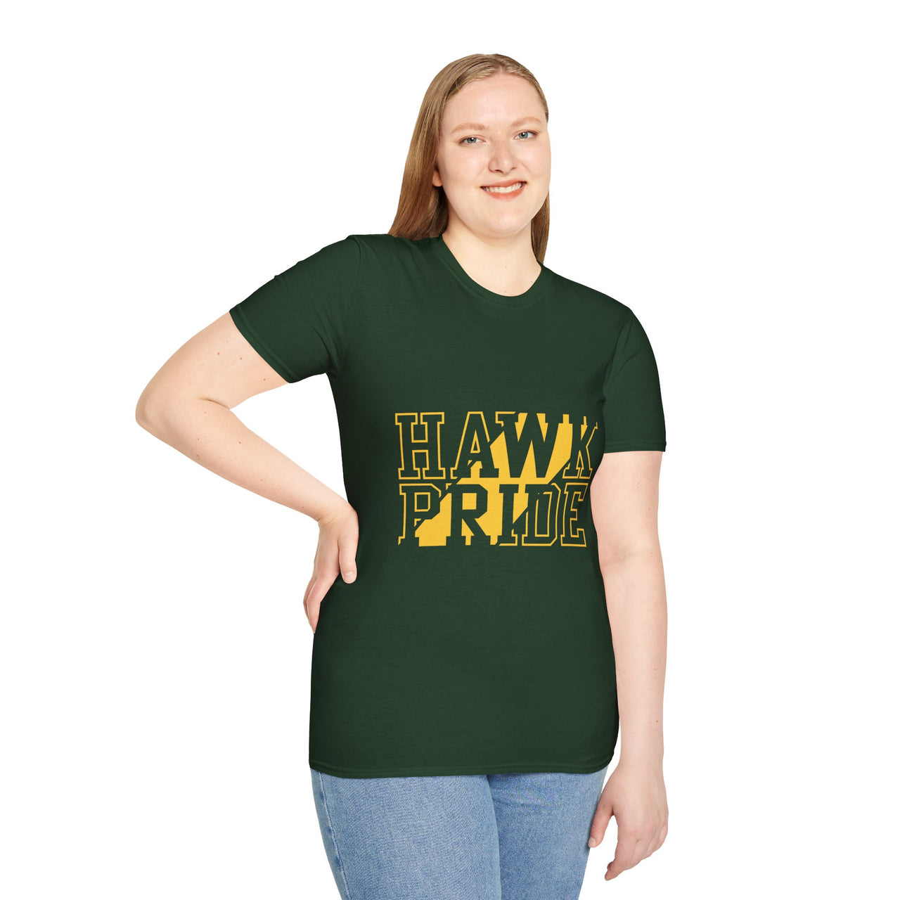Hawk Pride Unisex T-Shirt, Softstyle Tee for School Spirit, College Apparel, Gifts for Graduates, Casual Wear