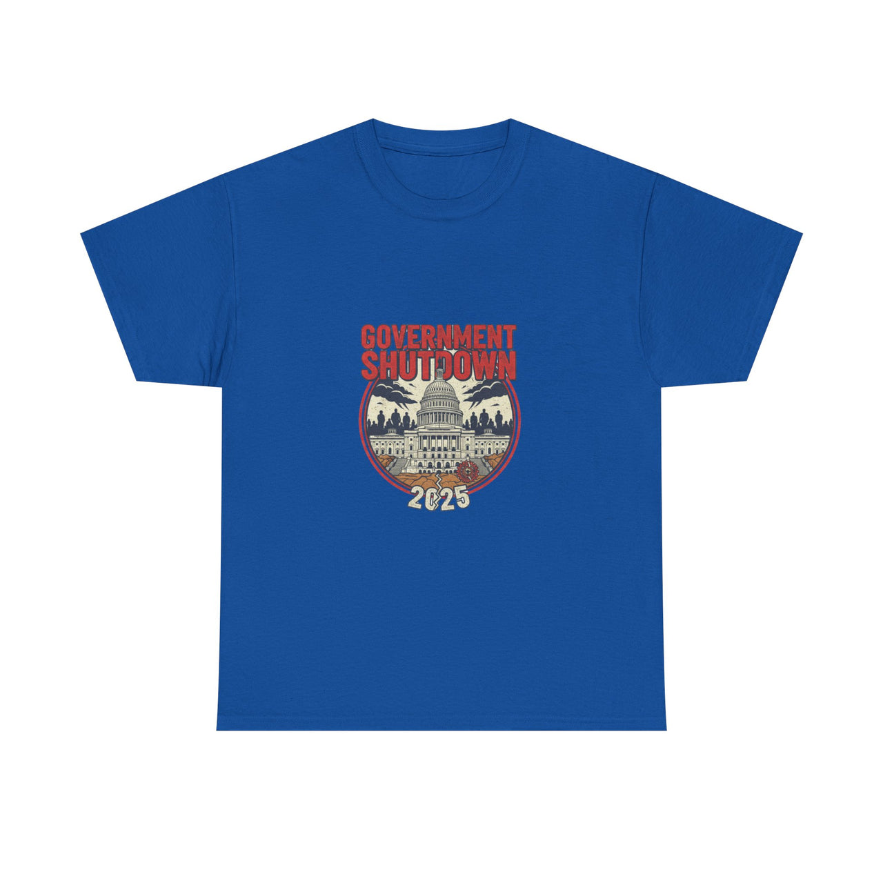 Government Shutdown Unisex Heavy Cotton Tee, Casual Wear, Political Statement, Gift for Activists, Unisex Graphic Tee
