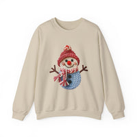 Snowman Knit Crewneck Sweatshirt — Cute Holiday Snowman Graphic