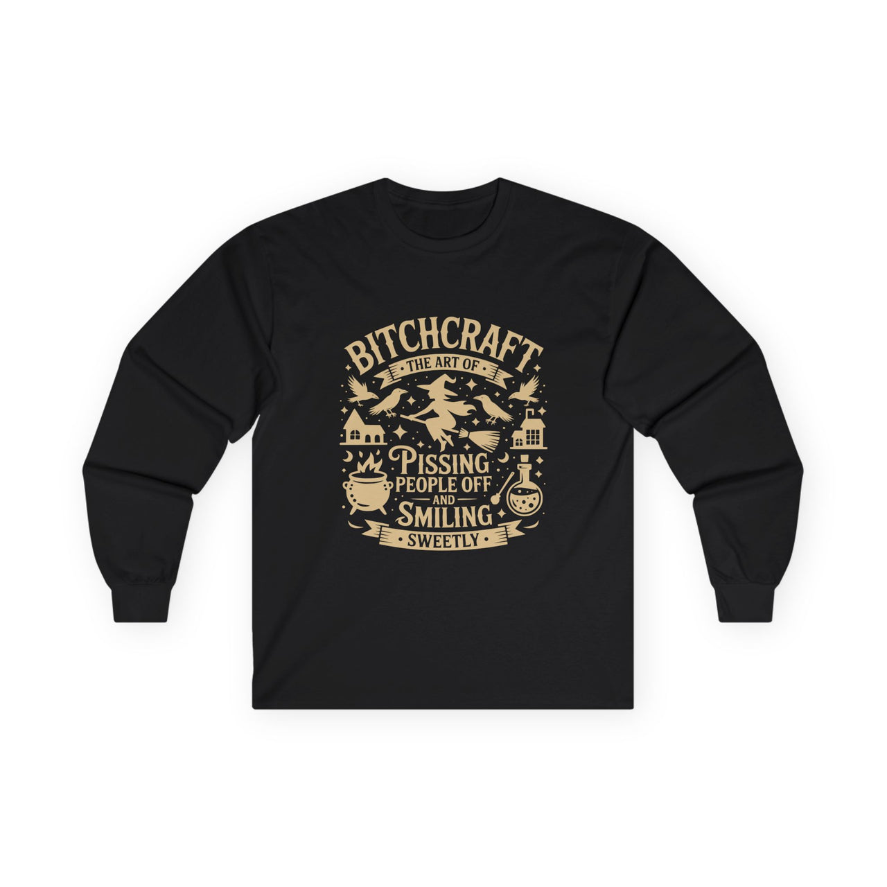 Bitchcraft Unisex Long Sleeve Tee | Funny Witchy Shirt, Gifts for Witches, Halloween Apparel, Spooky Season Wear, Casual Outfit