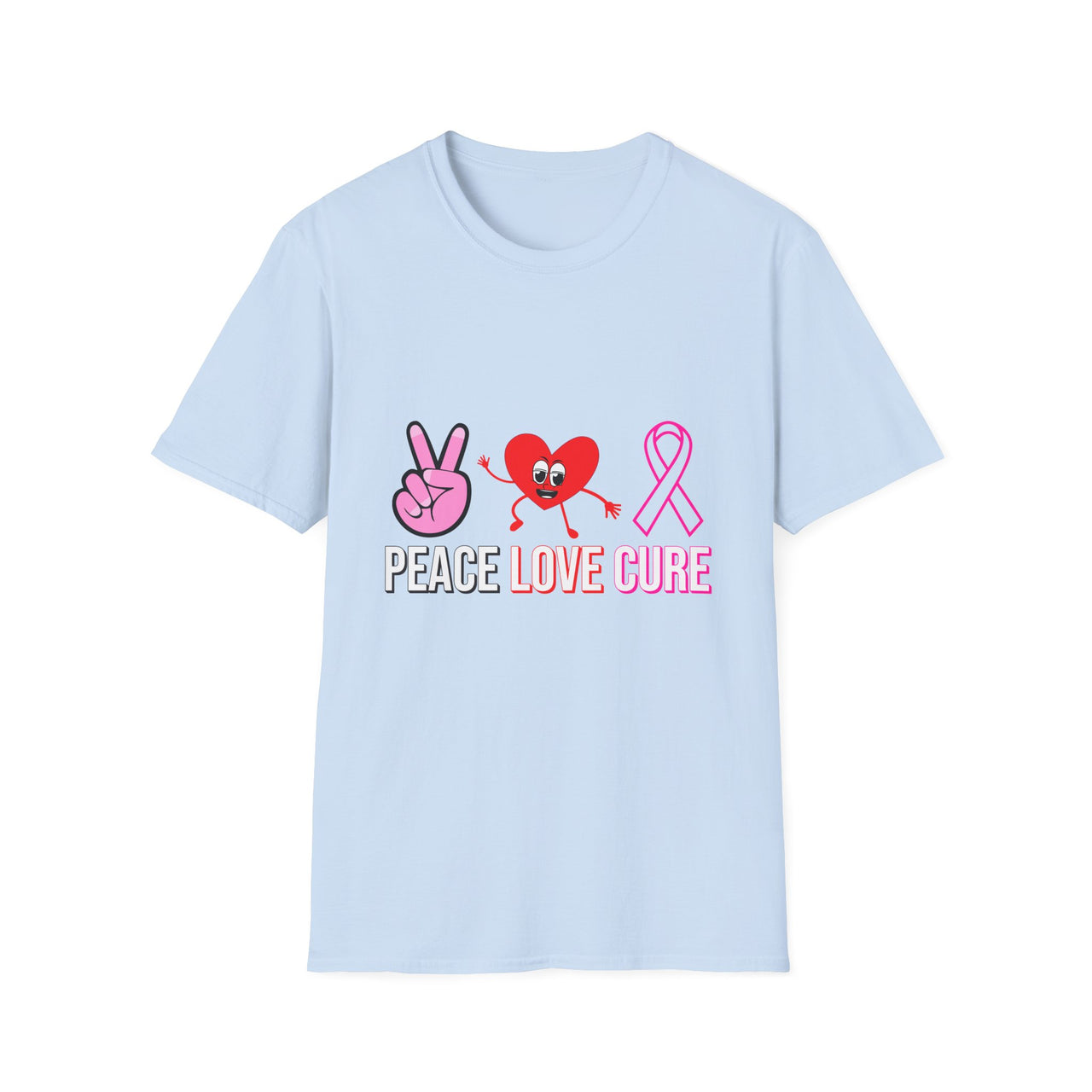 Peace Love Cure T-Shirt — Breast Cancer Awareness Tee
