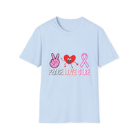 Peace Love Cure T-Shirt — Breast Cancer Awareness Tee