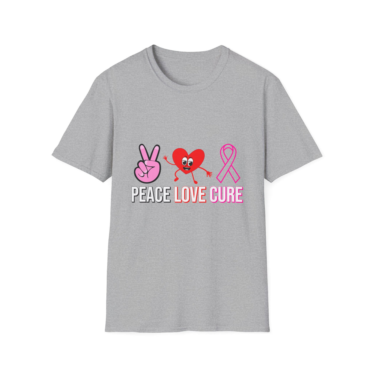 Peace Love Cure T-Shirt — Breast Cancer Awareness Tee