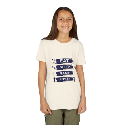 Eat, Sleep, Game, Repeat Youth Gamer Tee | Eat Sleep Game Repeat | Perfect for Birthdays, Gaming Events, Casual Wear, Holidays, and Everyday Fun