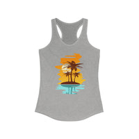 Tropical Paradise Racerback Tank - Perfect for Summer, Beach Days, Yoga, Casual Outings, Gift for Her