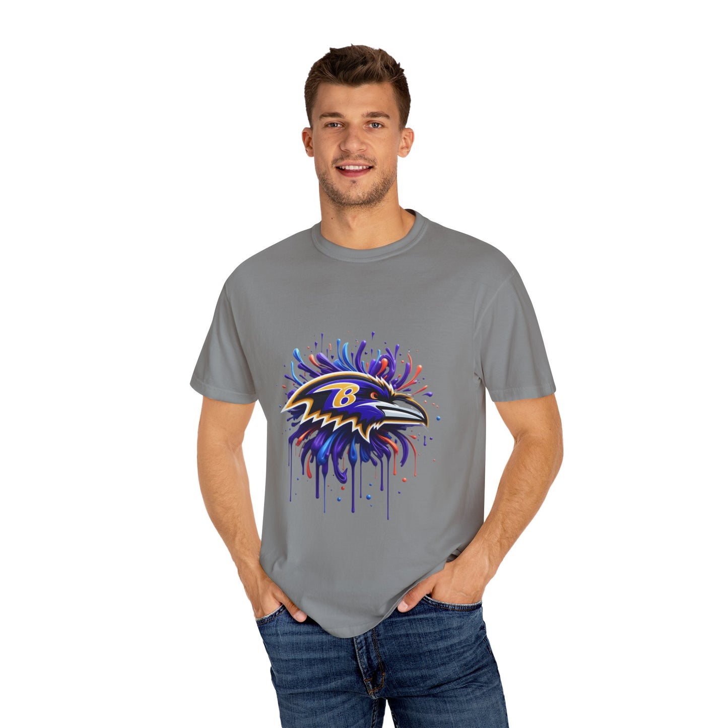Baltimore Ravens Splatter Graphic T-Shirt, Unisex Sports Apparel, Fan Gear, Game Day Outfit, Gift for Ravens Fans