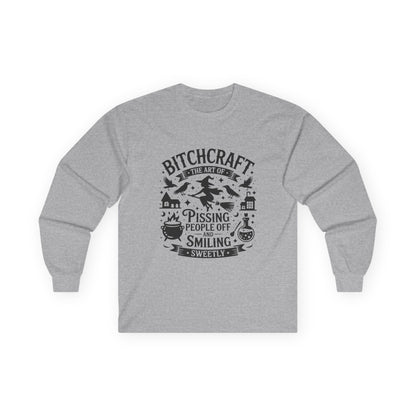 Bitchcraft Unisex Long Sleeve Tee | Funny Witchy Shirt, Gifts for Witches, Halloween Apparel, Spooky Season Wear, Casual Outfit
