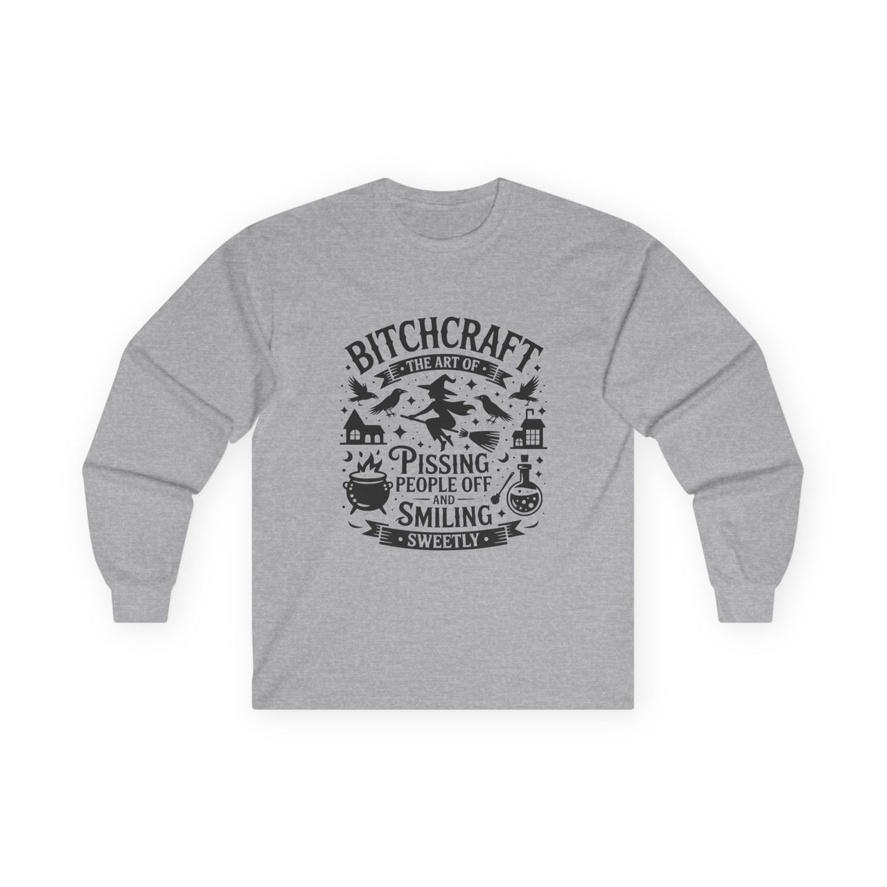 Bitchcraft Unisex Long Sleeve Tee | Funny Witchy Shirt, Gifts for Witches, Halloween Apparel, Spooky Season Wear, Casual Outfit