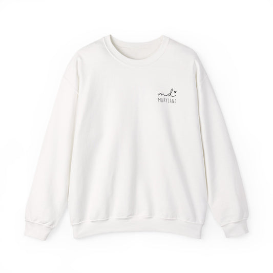 Maryland MD Cozy Unisex Crewneck Sweatshirt, Comfy Layering Piece, Perfect Gift for Friends, Relaxed Style for Every Season, Casual Sweat