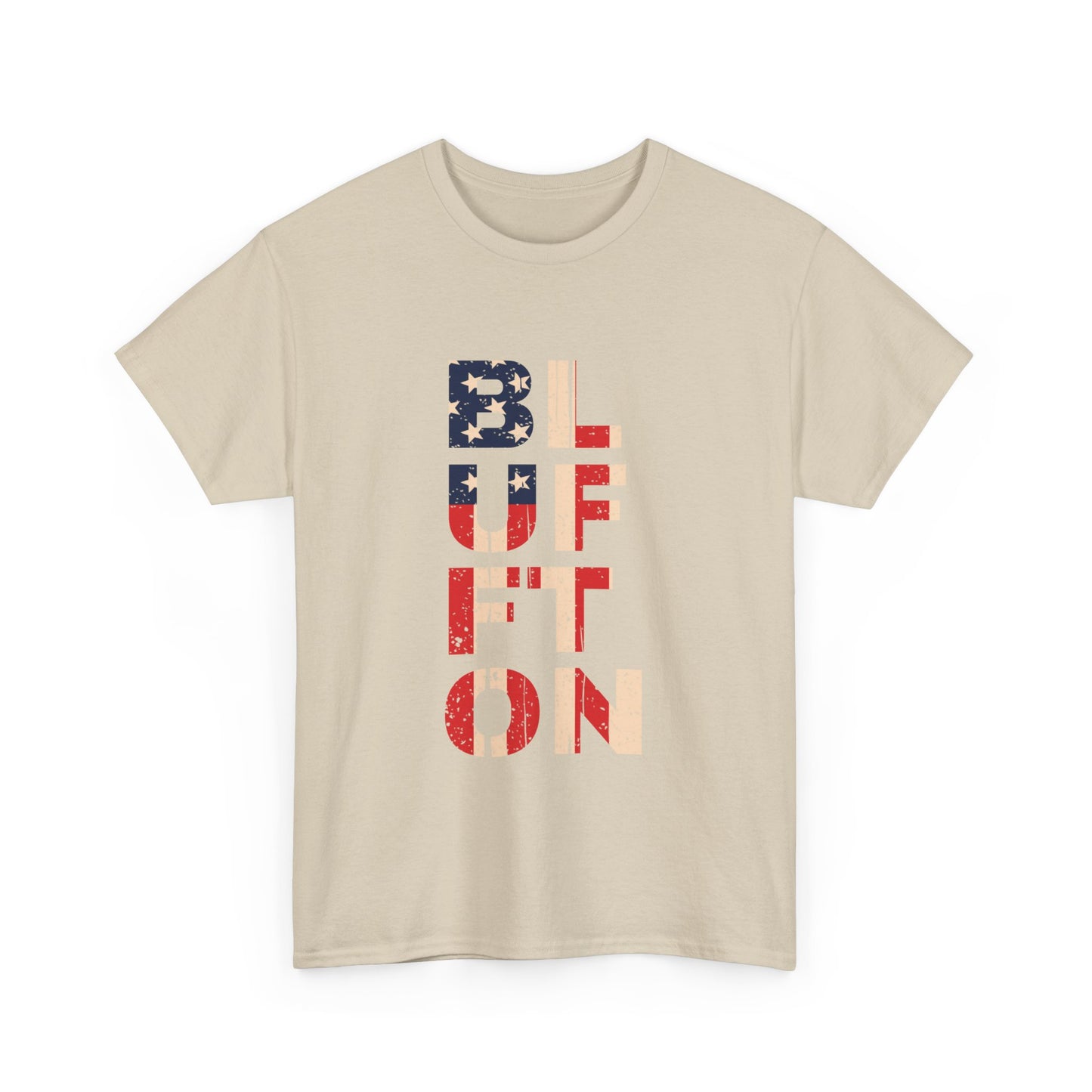 Bluffton South Carolina, Patriotic Unisex Heavy Cotton Tee, Casual Wear, Gift for Independence Day, Everyday Fashion, USA Pride Shirt