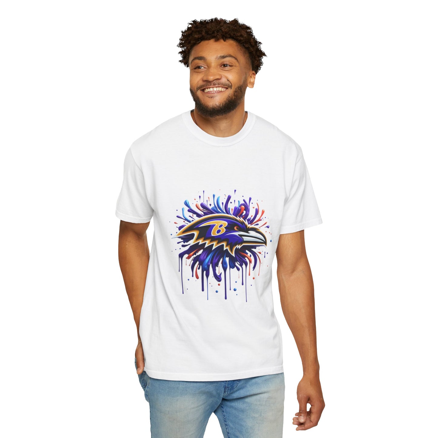 Baltimore Ravens Splatter Graphic T-Shirt, Unisex Sports Apparel, Fan Gear, Game Day Outfit, Gift for Ravens Fans