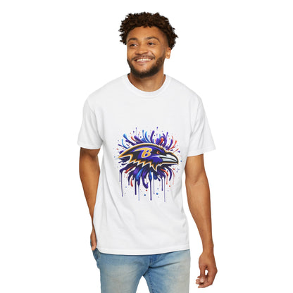 Baltimore Ravens Splatter Graphic T-Shirt, Unisex Sports Apparel, Fan Gear, Game Day Outfit, Gift for Ravens Fans