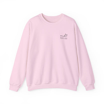 Maryland MD Cozy Unisex Crewneck Sweatshirt, Comfy Layering Piece, Perfect Gift for Friends, Relaxed Style for Every Season, Casual Sweat