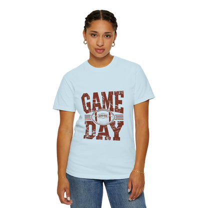 Game Day Unisex Garment-Dyed T-shirt, Football Tee, Sports Apparel, Gift for Him, Casual Wear, Tailgate Outfit, Game Night Shirt