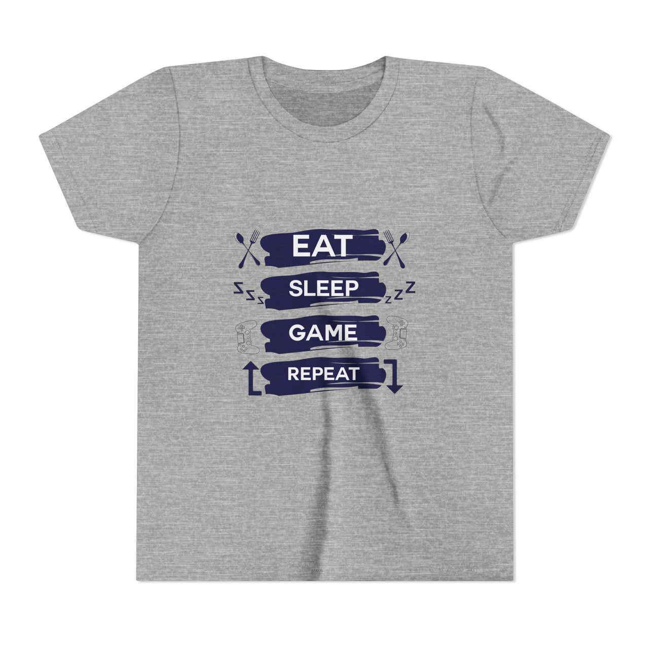 Eat, Sleep, Game, Repeat Youth Gamer Tee | Eat Sleep Game Repeat | Perfect for Birthdays, Gaming Events, Casual Wear, Holidays, and Everyday Fun