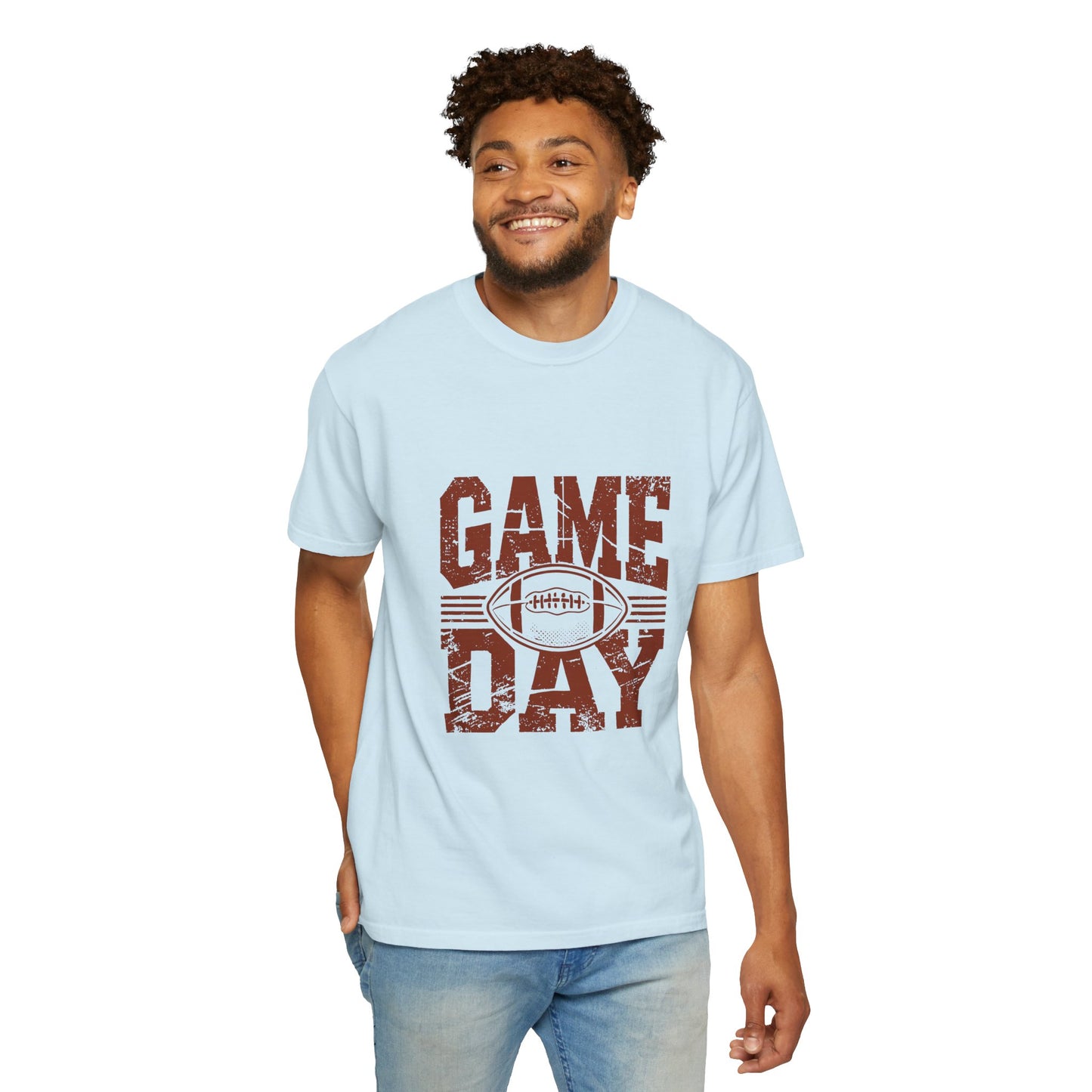 Game Day Unisex Garment-Dyed T-shirt, Football Tee, Sports Apparel, Gift for Him, Casual Wear, Tailgate Outfit, Game Night Shirt