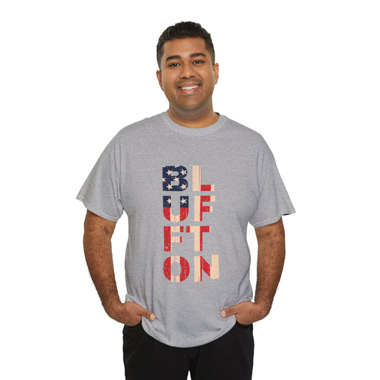 Bluffton South Carolina, Patriotic Unisex Heavy Cotton Tee, Casual Wear, Gift for Independence Day, Everyday Fashion, USA Pride Shirt
