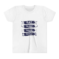 Eat, Sleep, Game, Repeat Youth Gamer Tee | Eat Sleep Game Repeat | Perfect for Birthdays, Gaming Events, Casual Wear, Holidays, and Everyday Fun
