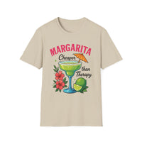 Margarita Lovers T-Shirt, Cheaper than Therapy Tee, Cocktail Humor Shirt, Unisex Softstyle Tee, Perfect Gift for Parties, Summer Vibes - To Be Designs