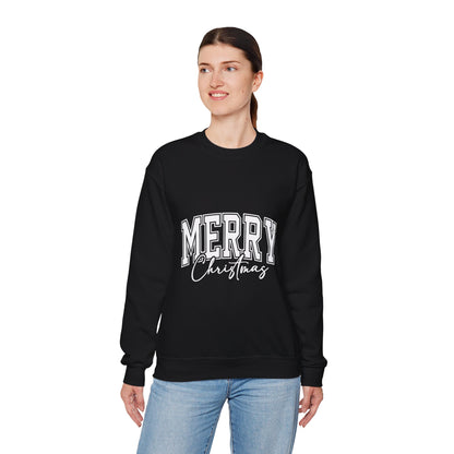 Merry Christmas Crewneck Sweatshirt – "Merry Christmas" Varsity Script Holiday Sweater