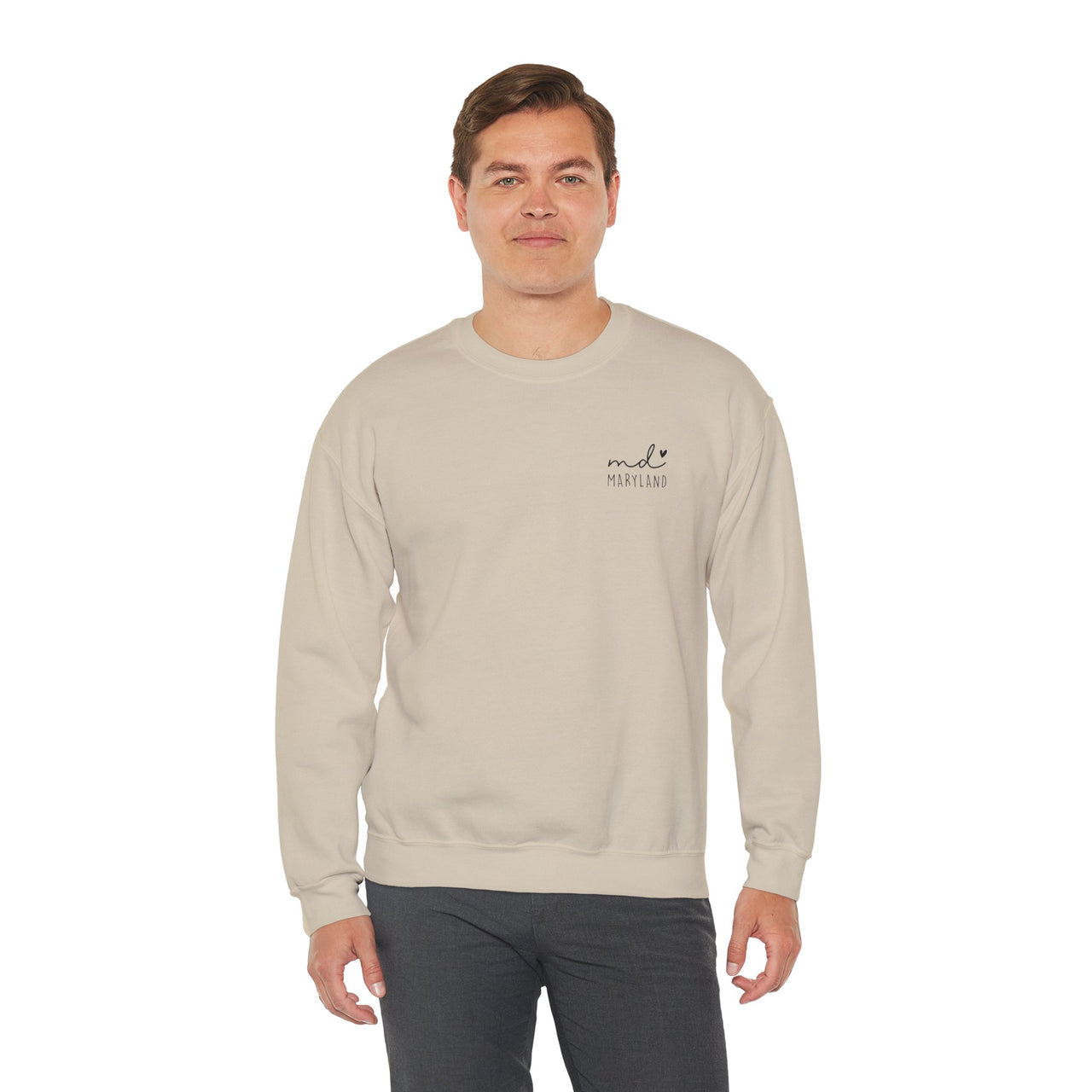 Maryland MD Cozy Unisex Crewneck Sweatshirt, Comfy Layering Piece, Perfect Gift for Friends, Relaxed Style for Every Season, Casual Sweat